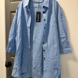 Blue Button-Up Shirt and matching shorts by Byove